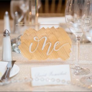 Acrylic block table numbers